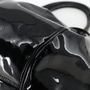 Salvatore Ferragamo Gancini Hand Bag Patent leather Black Silver Auth BA11053-15