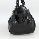 Salvatore Ferragamo Gancini Hand Bag Patent leather Black Silver Auth BA11053-4