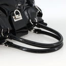 Salvatore Ferragamo Gancini Hand Bag Patent leather Black Silver Auth BA11053-7