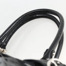 Salvatore Ferragamo Gancini Hand Bag Patent leather Black Silver Auth BA11053-8