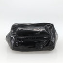 Salvatore Ferragamo Gancini Hand Bag Patent leather Black Silver Auth BA11053-5