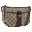 GUCCI GG Supreme Web Sherry Line Bag PVC Beige Gold 89 02 032 Auth BA11056-1