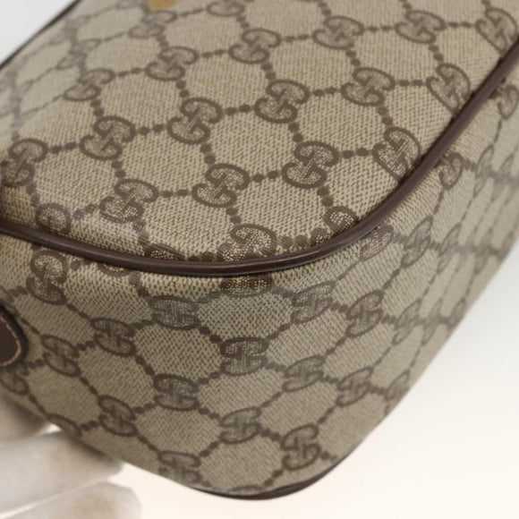 GUCCI GG Supreme Web Sherry Line Bag PVC Beige Gold 89 02 032 Auth BA11056