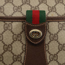 GUCCI GG Supreme Web Sherry Line Bag PVC Beige Gold 89 02 032 Auth BA11056-14