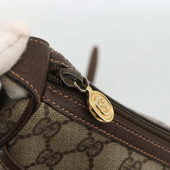 GUCCI GG Supreme Web Sherry Line Bag PVC Beige Gold 89 02 032 Auth BA11056