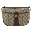 GUCCI GG Supreme Web Sherry Line Bag PVC Beige Gold 89 02 032 Auth BA11056-2