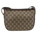 GUCCI GG Supreme Web Sherry Line Bag PVC Beige Gold 89 02 032 Auth BA11056-3
