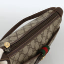 GUCCI GG Supreme Web Sherry Line Bag PVC Beige Gold 89 02 032 Auth BA11056-6