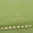 VALENTINO Rock Studs Tote Bag Leather Gold Light green Auth BA11057-17