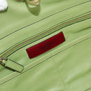 VALENTINO Rock Studs Tote Bag Leather Gold Light green Auth BA11057-18