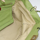 VALENTINO Rock Studs Tote Bag Leather Gold Light green Auth BA11057-19