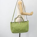 VALENTINO Rock Studs Tote Bag Leather Gold Light green Auth BA11057-23