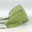 VALENTINO Rock Studs Tote Bag Leather Gold Light green Auth BA11057-3