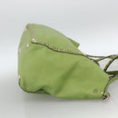 VALENTINO Rock Studs Tote Bag Leather Gold Light green Auth BA11057-4