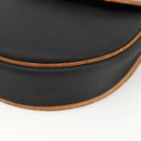 Christian Dior Shoulder Bag PVC Leather Black Gold Auth BA11060-14