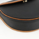 Christian Dior Shoulder Bag PVC Leather Black Gold Auth BA11060-15