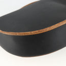 Christian Dior Shoulder Bag PVC Leather Black Gold Auth BA11060-9