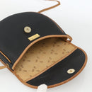 Christian Dior Shoulder Bag PVC Leather Black Gold Auth BA11060-10