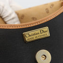 Christian Dior Shoulder Bag PVC Leather Black Gold Auth BA11060-11