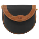 Christian Dior Shoulder Bag PVC Leather Black Gold Auth BA11060-13