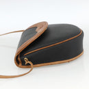 Christian Dior Shoulder Bag PVC Leather Black Gold Auth BA11060-3