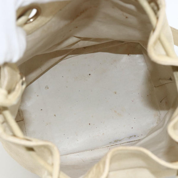 CHANEL Shoulder Bag Caviar Skin Cream Gold CC Auth BA11064