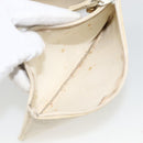CHANEL Shoulder Bag Caviar Skin Cream Gold CC Auth BA11064-21