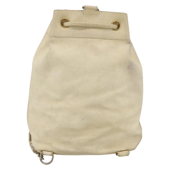 CHANEL Shoulder Bag Caviar Skin Cream Gold CC Auth BA11064