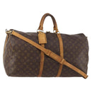 LOUIS VUITTON Monogram Keepall Bandouliere 55 Boston Bag M41414 LV Auth BA11072-1