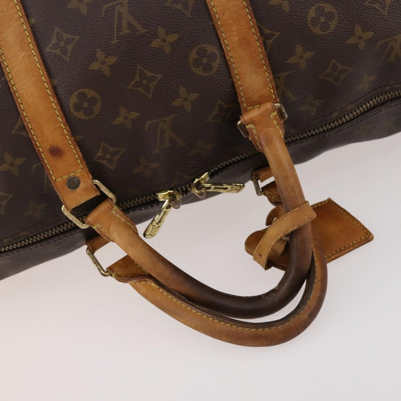 LOUIS VUITTON Monogram Keepall Bandouliere 55 Boston Bag M41414 LV Auth BA11072