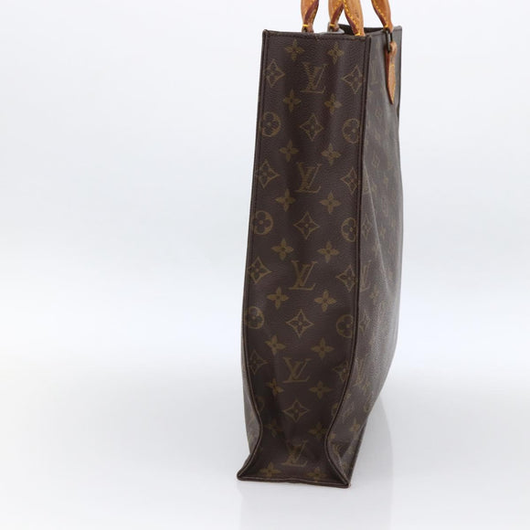 LOUIS VUITTON Monogram Sac Plat Hand Bag M51140 LV Auth BA11074