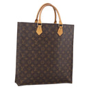 LOUIS VUITTON Monogram Sac Plat Hand Bag M51140 LV Auth BA11075-1
