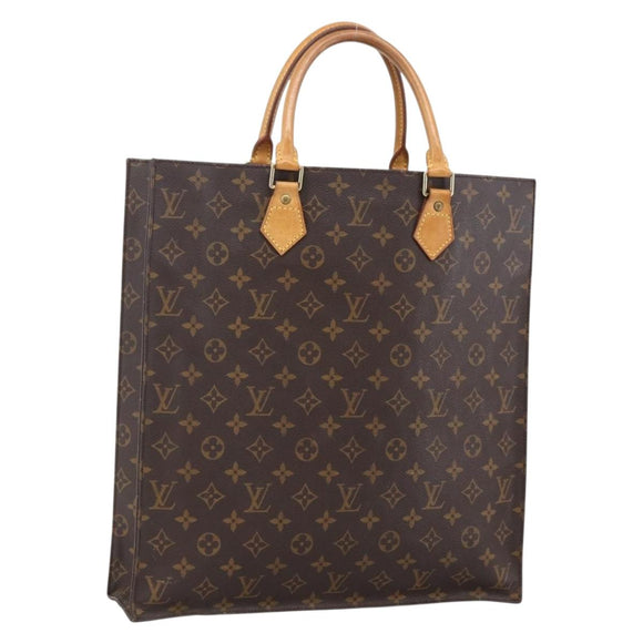 LOUIS VUITTON Monogram Sac Plat Hand Bag M51140 LV Auth BA11075