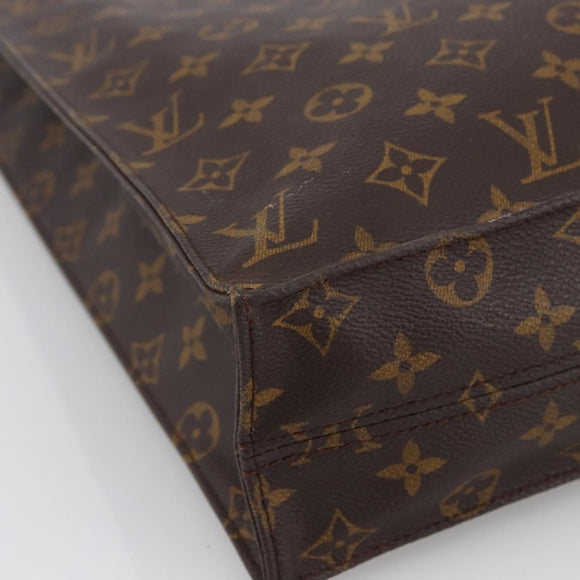 LOUIS VUITTON Monogram Sac Plat Hand Bag M51140 LV Auth BA11075
