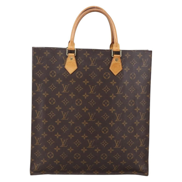 LOUIS VUITTON Monogram Sac Plat Hand Bag M51140 LV Auth BA11075