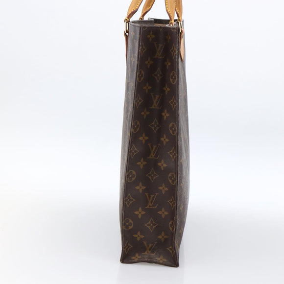 LOUIS VUITTON Monogram Sac Plat Hand Bag M51140 LV Auth BA11075