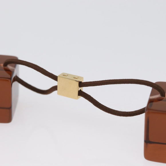 LOUIS VUITTON Hair Cube Hair Clip plastic Brown LV Auth BA11080