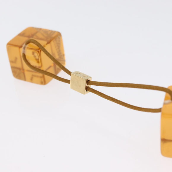 LOUIS VUITTON Hair Cube Hair Clip plastic Brown LV Auth BA11080