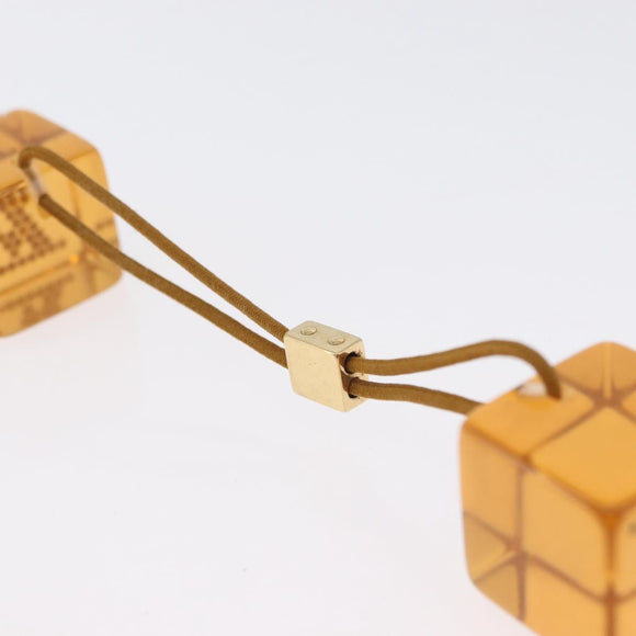 LOUIS VUITTON Hair Cube Hair Clip plastic Brown LV Auth BA11080