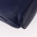 BALLY Quilted Chain Shoulder Bag Leather Blue Gold Auth BA11081-15