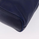 BALLY Quilted Chain Shoulder Bag Leather Blue Gold Auth BA11081-16