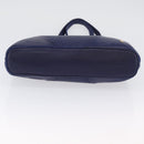 BALLY Quilted Chain Shoulder Bag Leather Blue Gold Auth BA11081-5