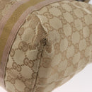 GUCCI GG Canvas Tote Bag Beige Gold 137396 Auth BA11082-13