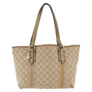 GUCCI GG Canvas Tote Bag Beige Gold 137396 Auth BA11082-2