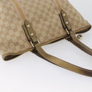 GUCCI GG Canvas Tote Bag Beige Gold 137396 Auth BA11082-6
