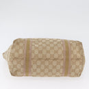GUCCI GG Canvas Tote Bag Beige Gold 137396 Auth BA11082-9