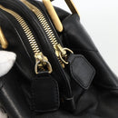 Chloe Hand Bag Leather Black Gold Auth BA11087-14