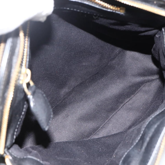Chloe Hand Bag Leather Black Gold Auth BA11087