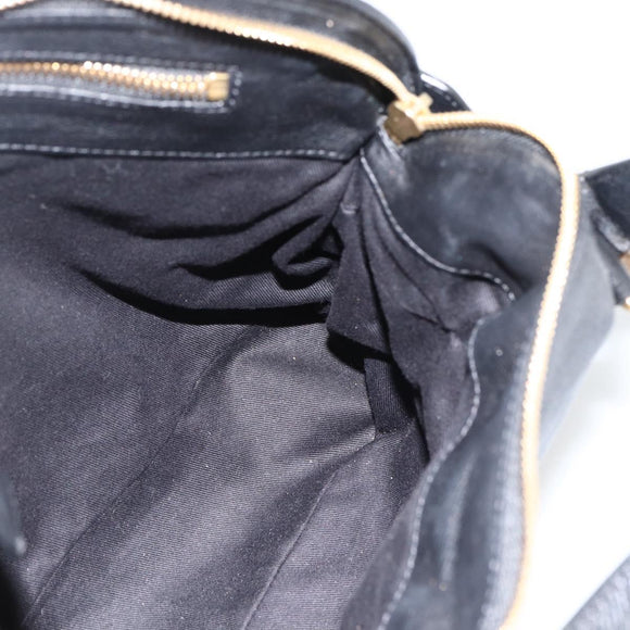 Chloe Hand Bag Leather Black Gold Auth BA11087