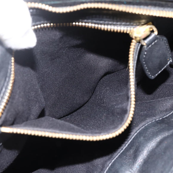 Chloe Hand Bag Leather Black Gold Auth BA11087